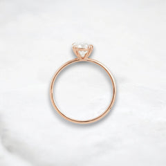 1CT Round Diamond Solitaire Engagement Ring Unique Triple-Prong