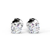 0.50CT Round Cut Moissanite Diamond Stud Earrings in White Gold