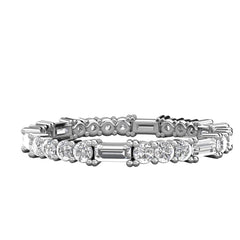 Round and Baguette Cut Full Eternity Wedding Band
