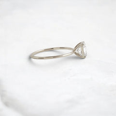 Solitaire Asscher Cut 2.5CT Moissanite Focal Engagement Four Prongs Solid 14k Gold