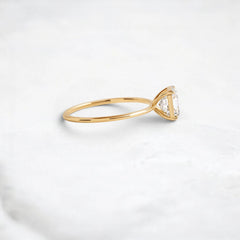 Solitaire Asscher Cut 2.5CT Moissanite Focal Engagement Four Prongs Solid 14k Gold