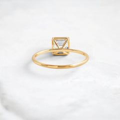 Solitaire Asscher Cut 2.5CT Moissanite Focal Engagement Four Prongs Solid 14k Gold