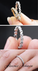 Marquise & Round Cut Half Eternity Wedding Band