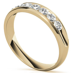4mm Round Cut Channel Set Seven Stone Diamond Men's Wedding Band
