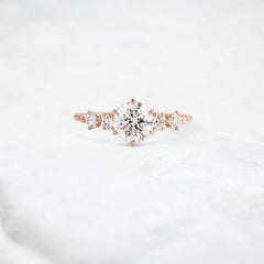 Sunlit Soul Round Cut Moissanite Engagement Rose Gold Ring