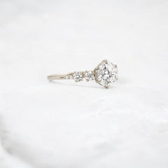 Round Moissanite Engagement White Gold Ring