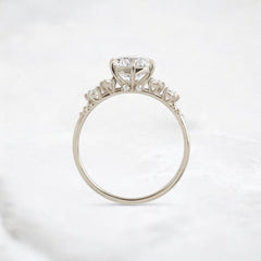 Sunlit Soul Round Moissanite Engagement White Gold Ring