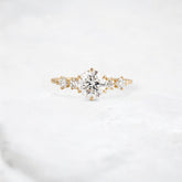 Sunlit Soul Round Moissanite Engagement Gold Ring