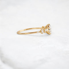 Sunlit Soul Round Moissanite Engagement Gold Ring