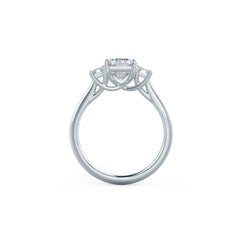 2.0CT Emerald Cut Moissanite Diamond Three Stone Engagement Ring