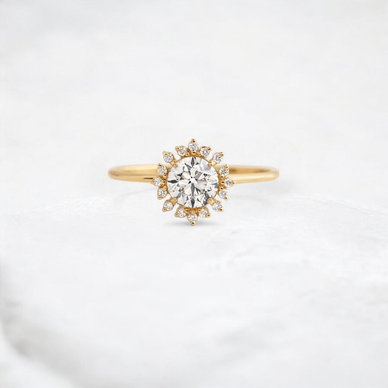 twilight-spark-radiant-round-moissanite-engagement-halo-ring-0-7-ct-yellow-gold-gemfora-1
