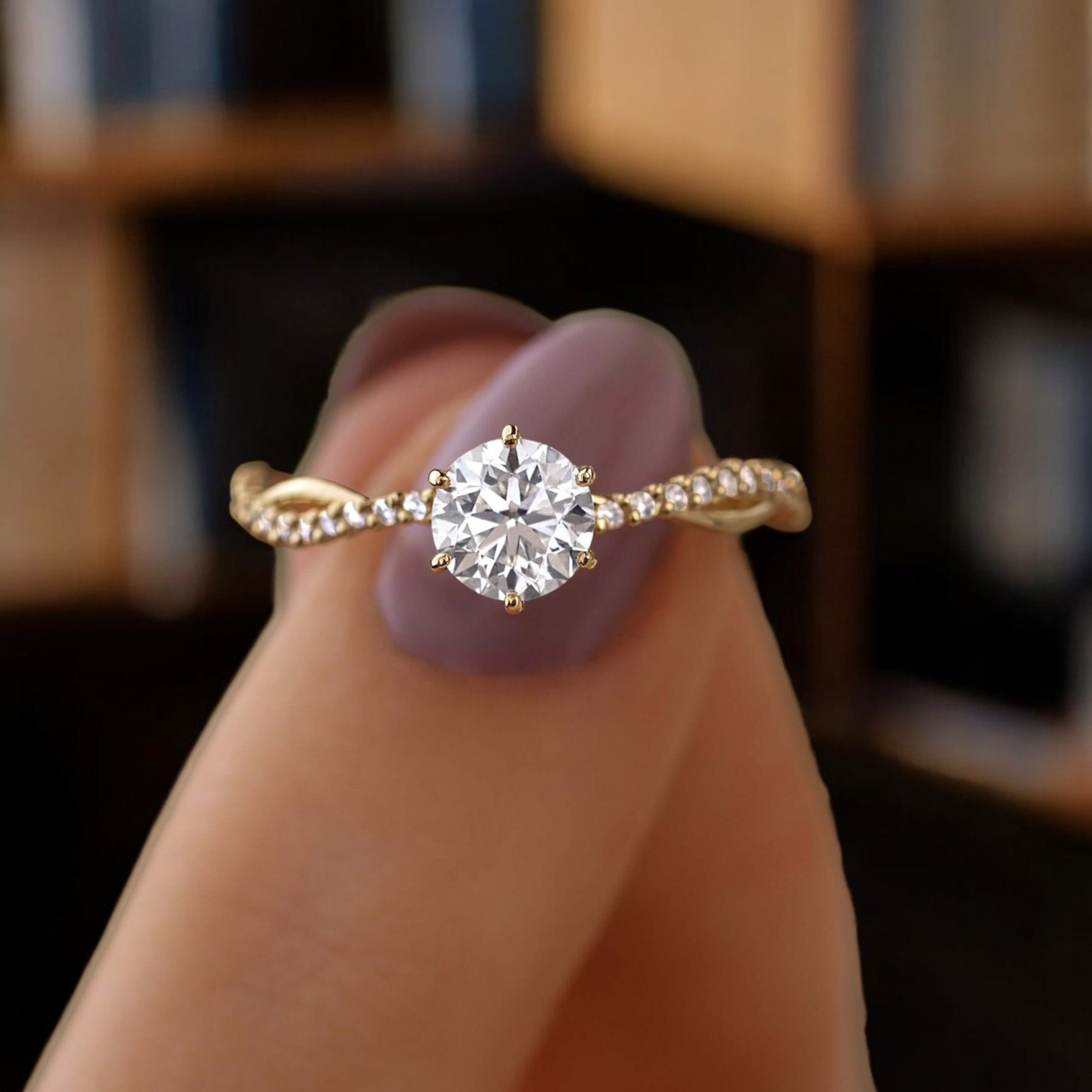 twist-of-love-round-cut-moissanite-pave-engagement-ring-model-gemfora-2