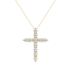 0.17 CT Round Cut Cross Pendant Moissanite Diamond Necklace