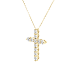 0.17 CT Round Cut Cross Pendant Moissanite Diamond Necklace