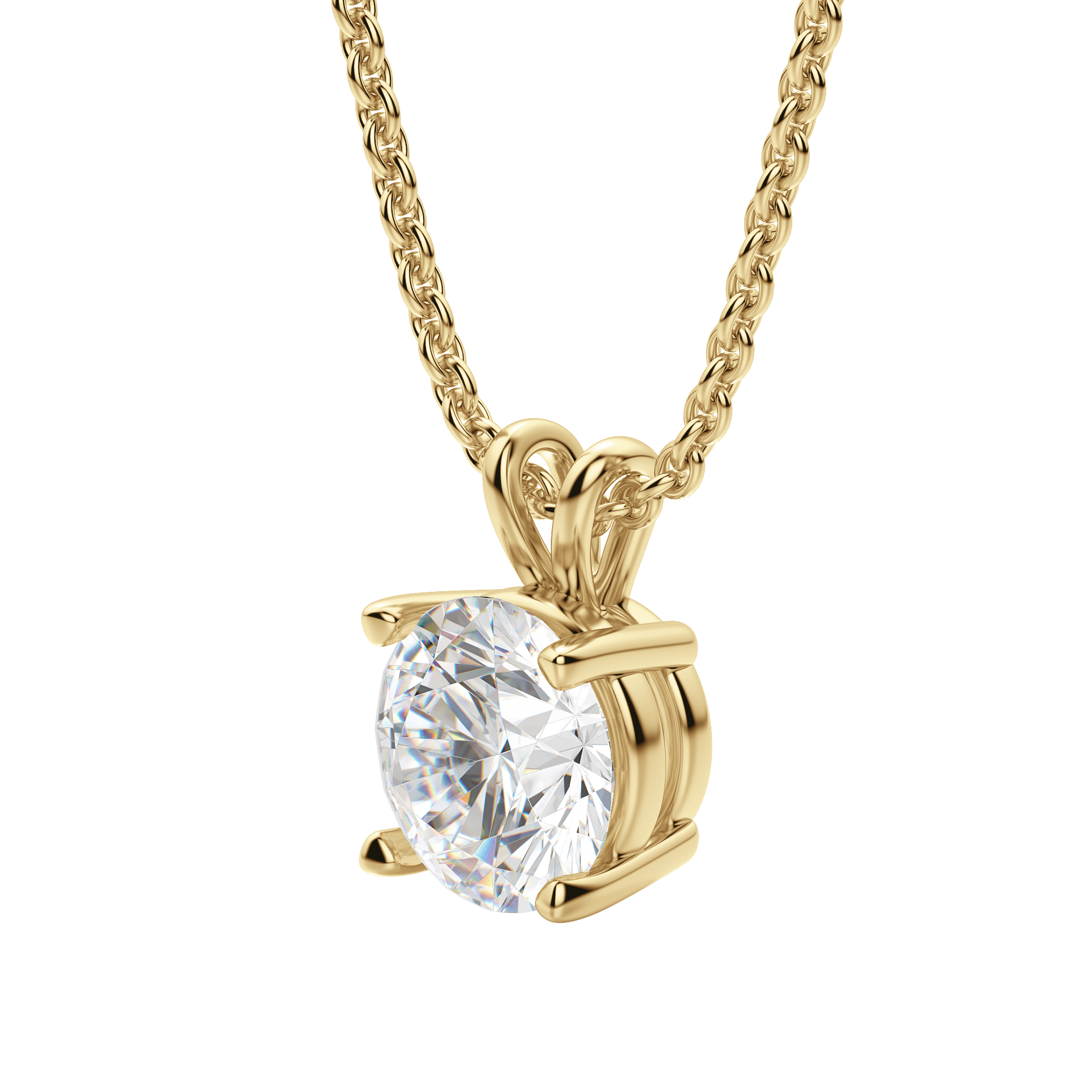 0.25-1.0CT Round Solitaire F-VS Lab Grown Diamond Necklace for Her