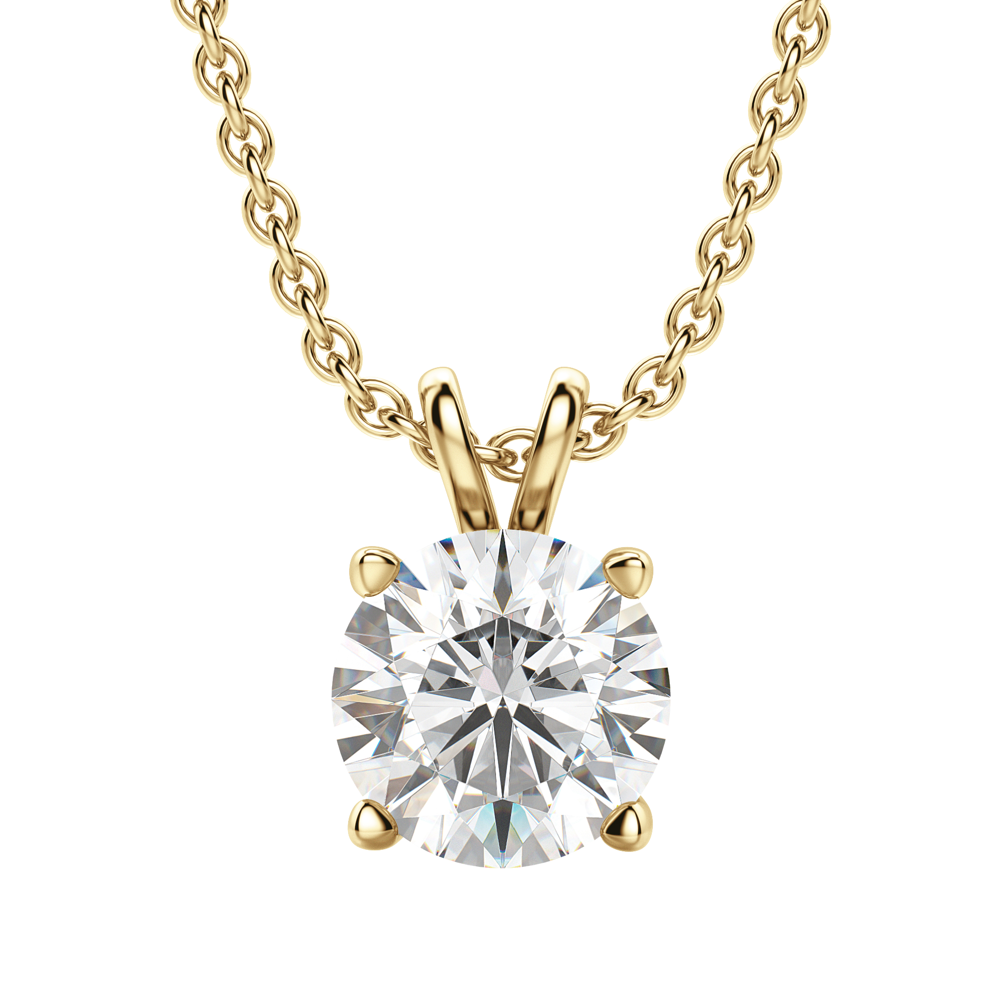 0.25-1.0CT Round Solitaire F-VS Lab Grown Diamond Necklace for Women