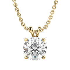0.25-1.0CT Round Solitaire F-VS Lab Grown Diamond Necklace for Women