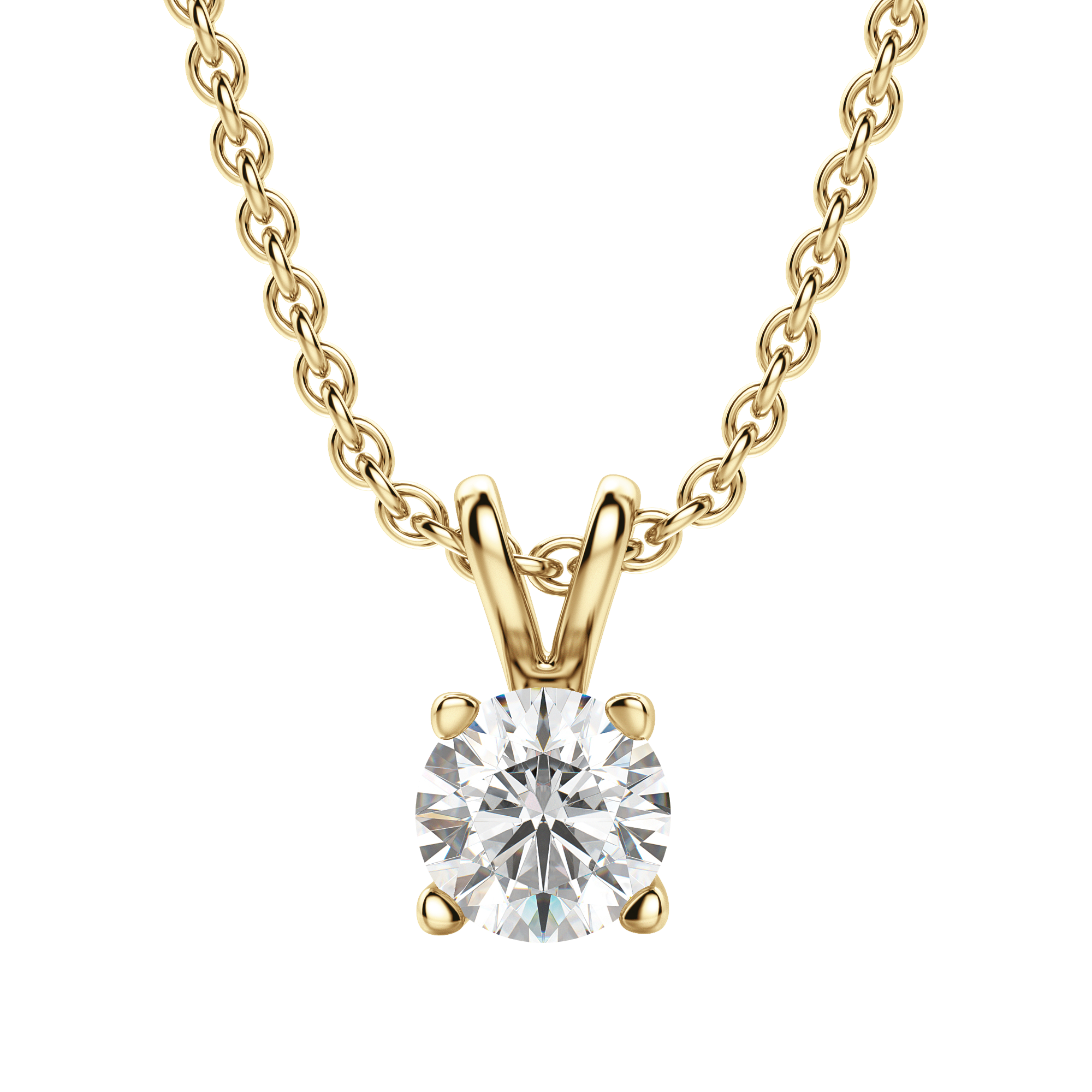 0.25-1.0CT Round Solitaire F-VS Lab Grown Diamond Necklace for Women