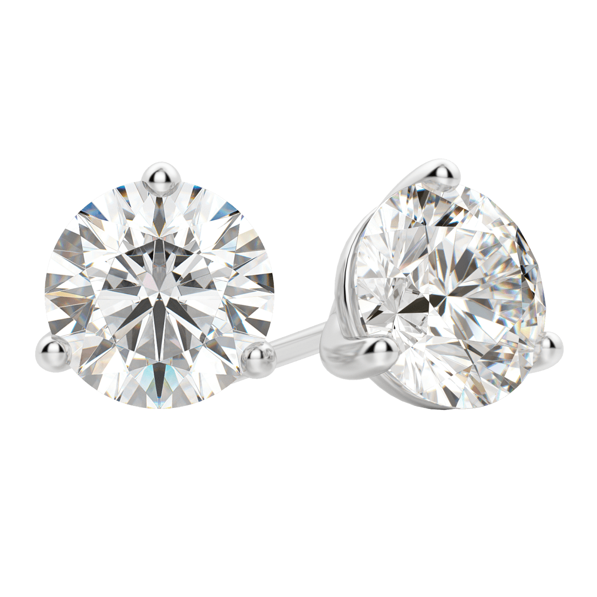 0.50CT - 4.0CT Round Solitaire F-VS Lab Grown Diamond Earrings