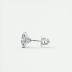 1.0CT Half Bezel Asscher Solitaire G-VS Lab Grown Diamond Earrings