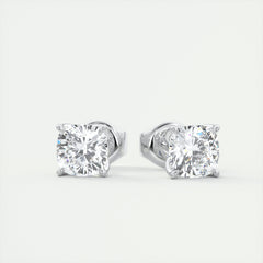 1.0CT Round Solitaire G-VS Lab Grown Diamond Earrings