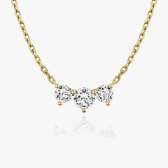 1.0TCW Round F-VS Lab Grown Diamond Three Stone Necklace