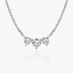 1.0TCW Round F-VS Lab Grown Diamond Three Stone Necklace