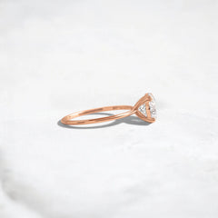 1.5CT Round Cut Solitaire Moissanite Engagement Ring with Triple Prong Open Basket Setting