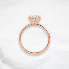 1.5CT Round Cut Solitaire Moissanite Engagement Ring with Triple Prong Open Basket Setting