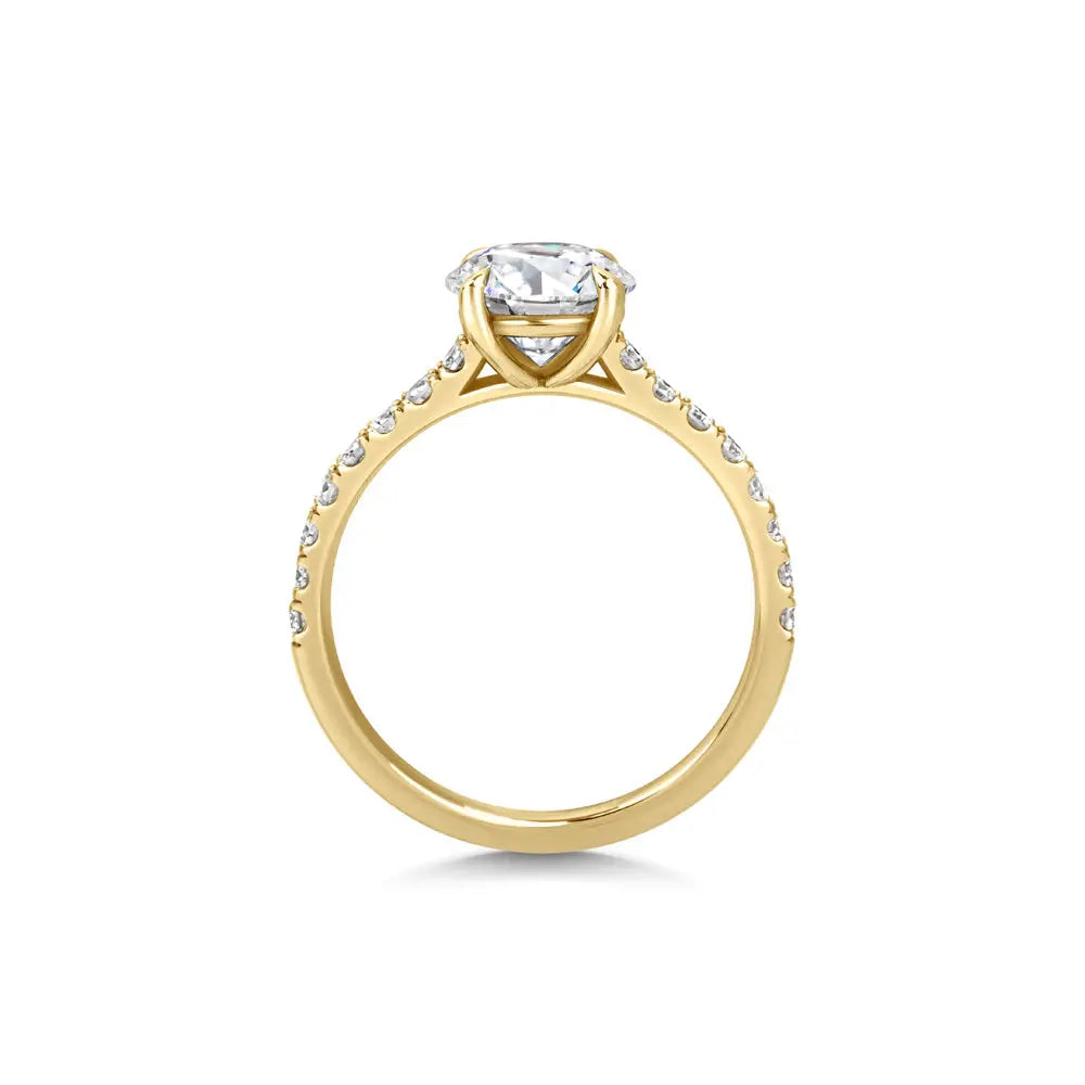 1.5ct Round F- VVS1 Lab Grown Diamond Pave Engagement Ring