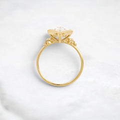 Princess Cut 1.71CT Moissanite Cluster Bezel Band Engagement Ring