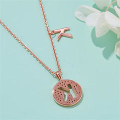 " K " Letter Moissanite Diamond Necklace for Women