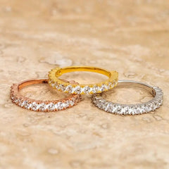 0.35CTW Round Brilliant Cut Half Eternity Perfect Moissanite Wedding Band