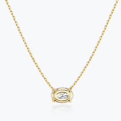0.25-1.0ct Oval Cut Solitaire Moissanite Diamond Necklace