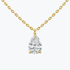 0.25-1.0ct Pear Cut Solitaire Moissanite Diamond Layering Necklace