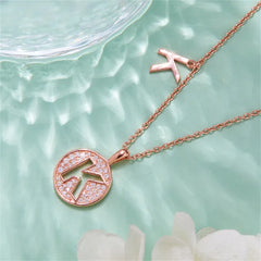 " K " Letter Moissanite Diamond Necklace for Women
