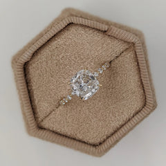 2.02ct Cushion D- VS1 Lag Grown Diamond Hidden Halo Engagement Ring
