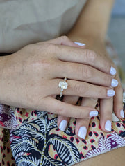 2.04ct Cushion G- VS2 Lag Grown Diamond Pave Engagement Ring