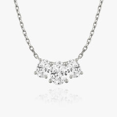 2.0TCW Oval F/VS Lab Grown Diamond Three Stone Necklace