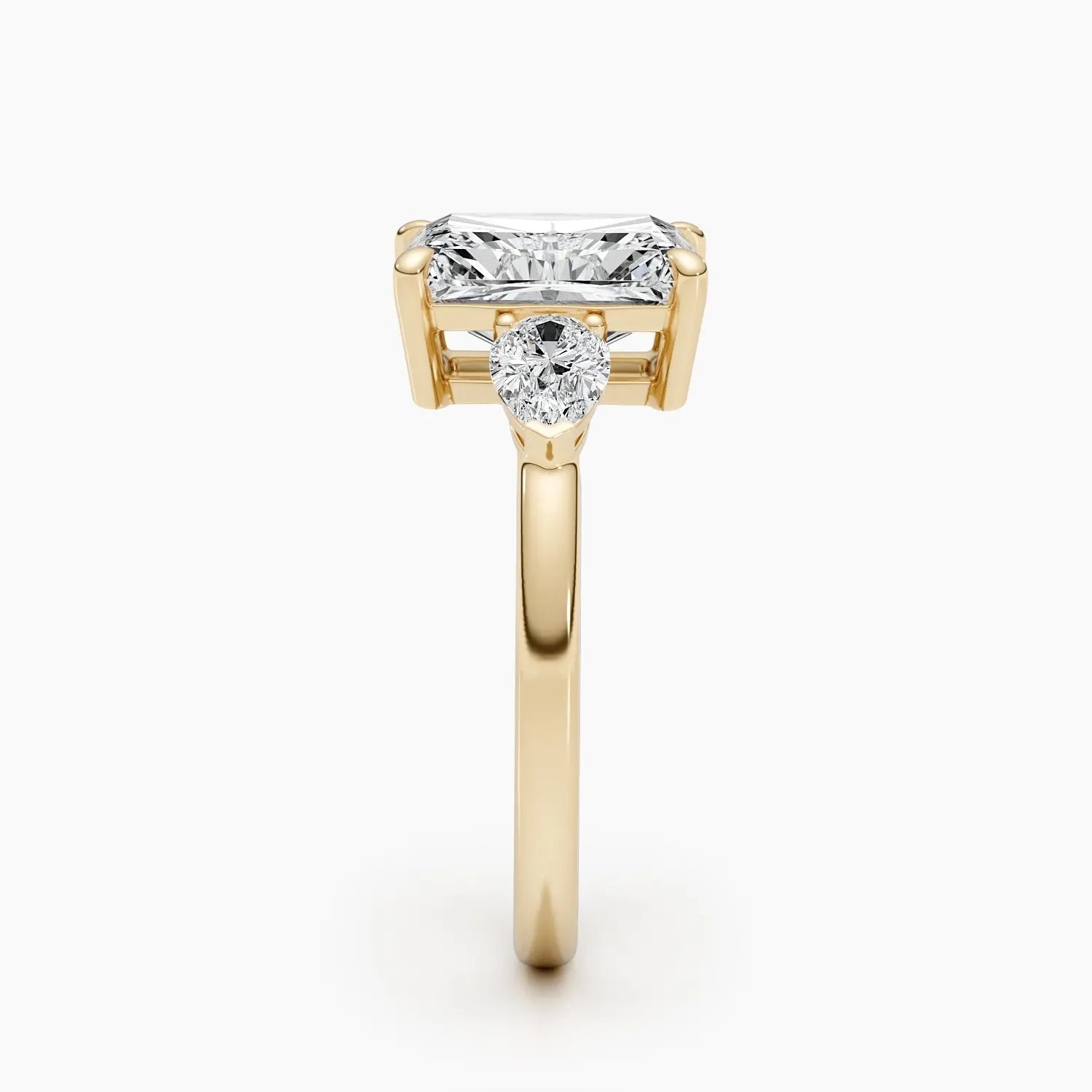 2.24ct Radiant F- VS Three Stones Diamond Lab Grown Engagement Ring