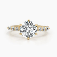 2.5ct Round G- VS Lab Grown Diamond Pave Engagement Ring
