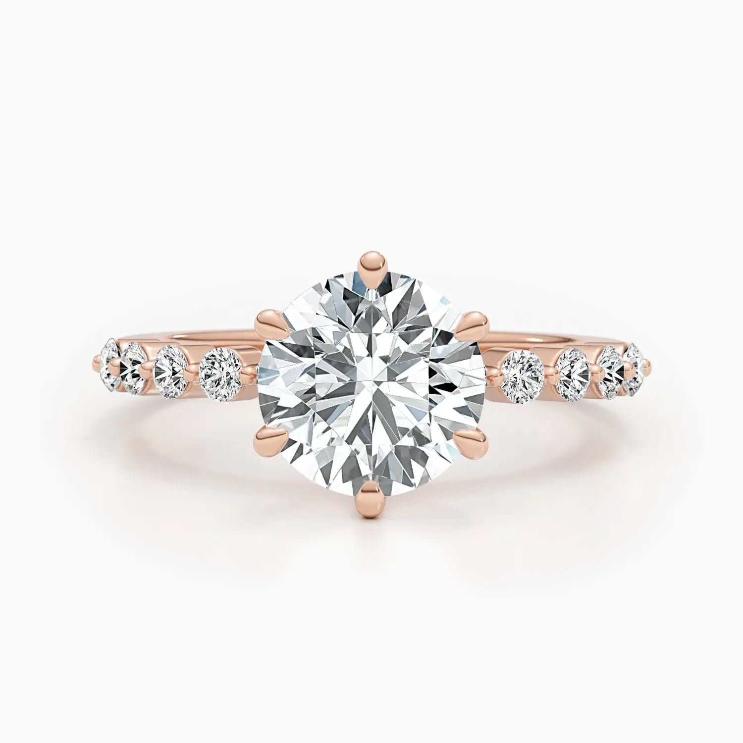 2.5ct Round G- VS Lab Grown Diamond Pave Engagement Ring