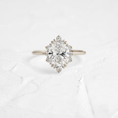 Threaded Ring with Halo, Oval Cut | Melanie Casey Fine Jewelry