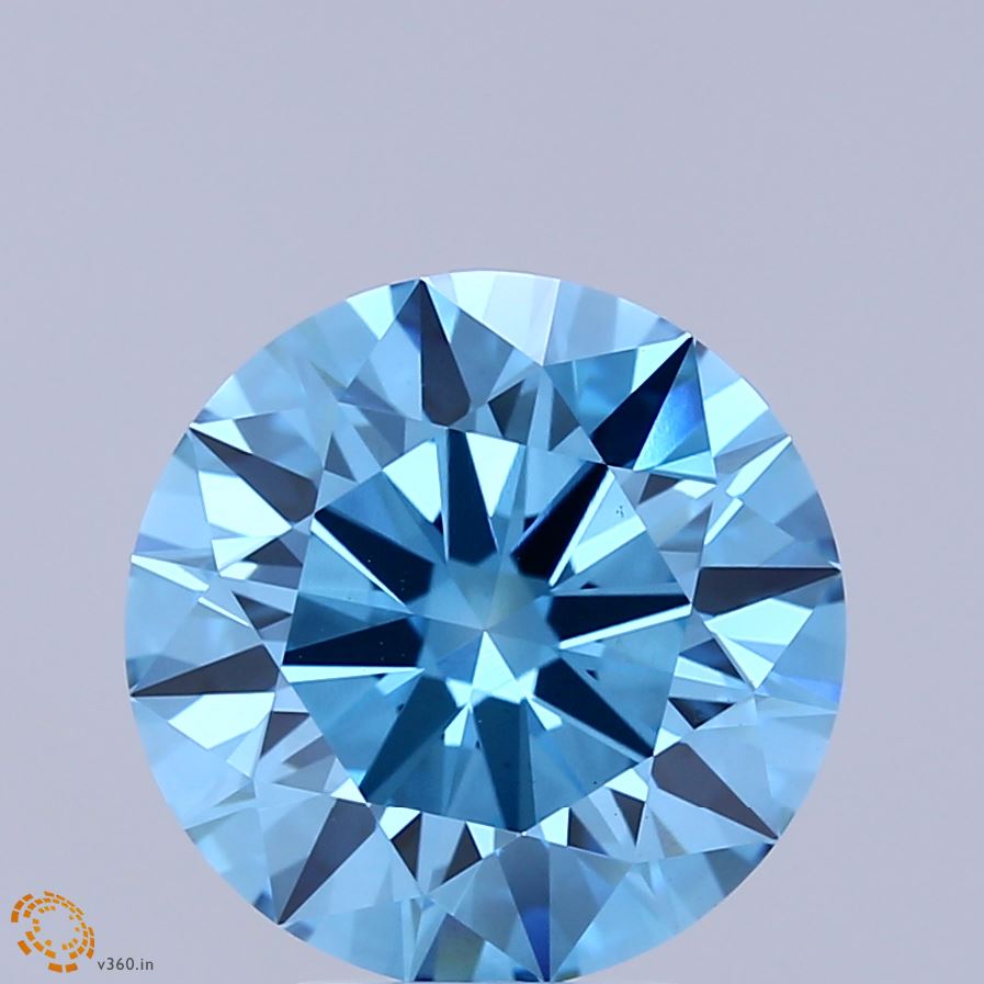 RD  CT Fancy Vivid Blue VVS2 Lab Grown Diamond