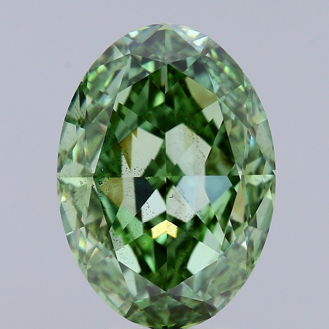 OV  CT Fancy Vivid Green SI1 Lab Grown Diamond