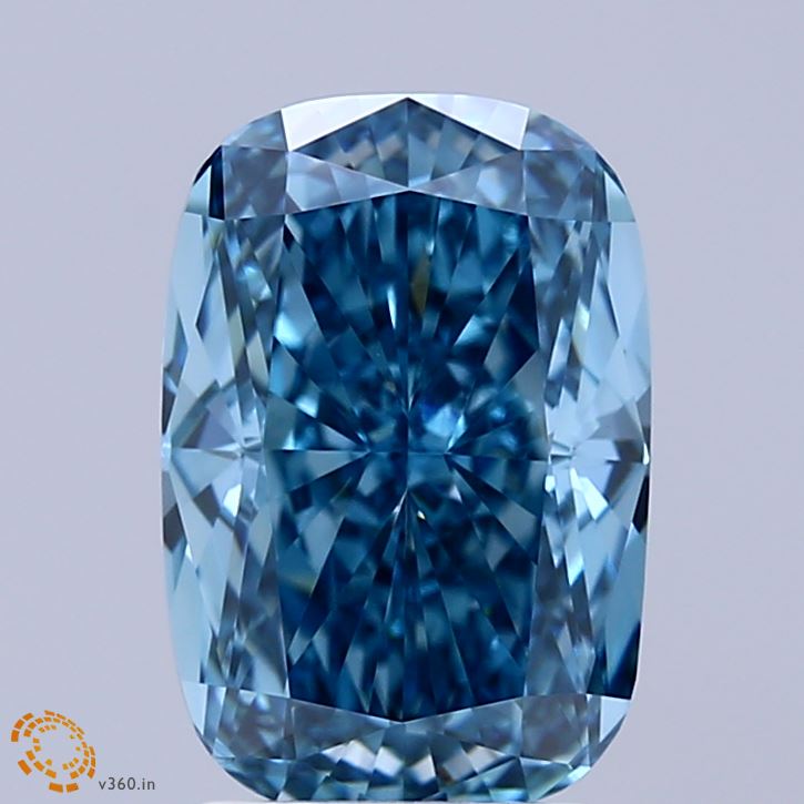 CU  CT Fancy Vivid Blue VVS2 Lab Grown Diamond