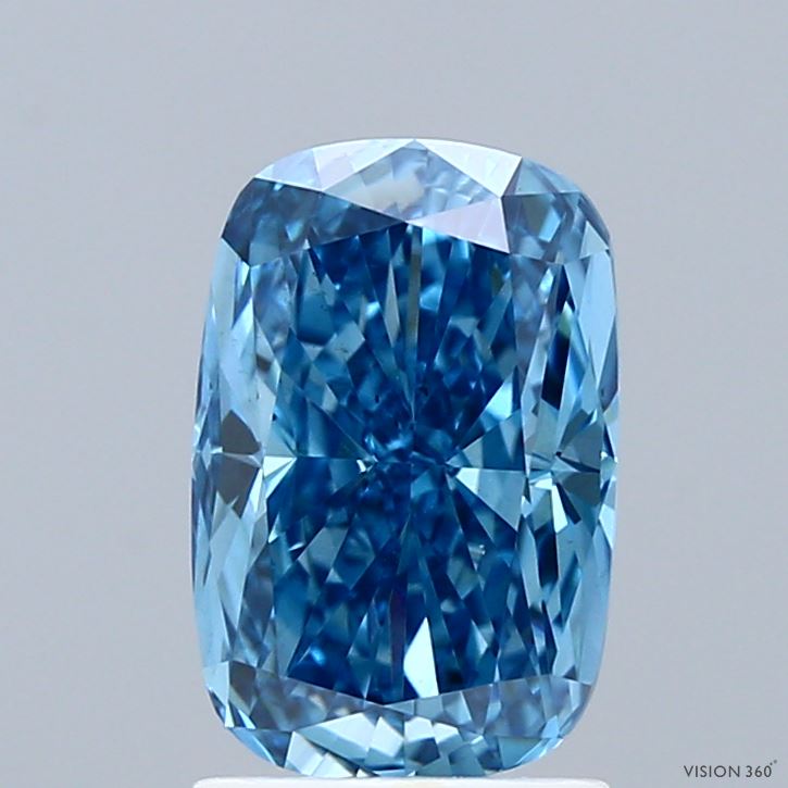 CU  CT Fancy Vivid Blue VS2 Lab Grown Diamond