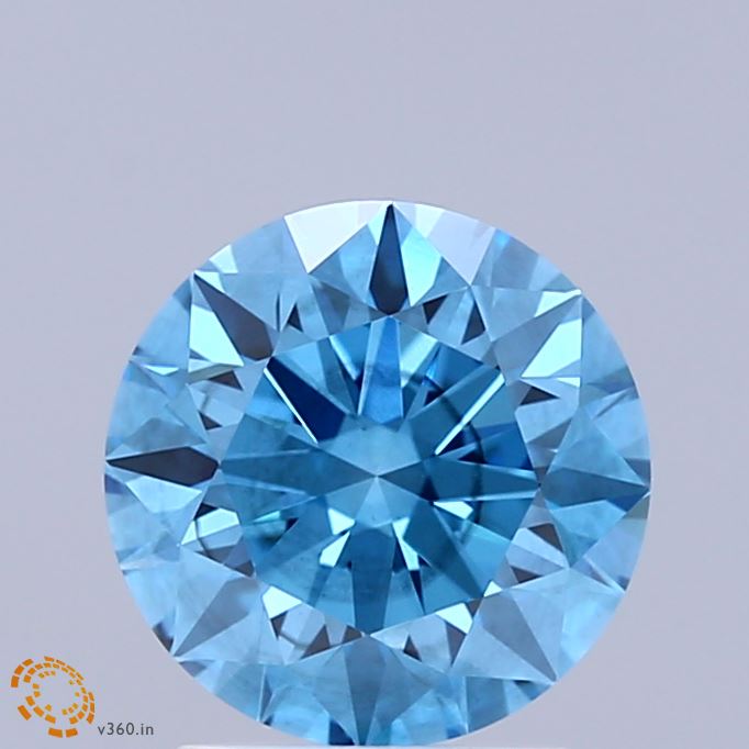 RD  CT Fancy Vivid Blue SI1 Lab Grown Diamond
