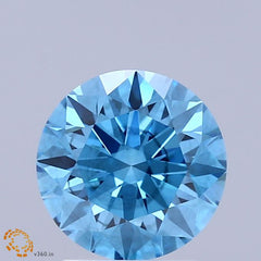 RD  CT Fancy Vivid Blue SI1 Lab Grown Diamond