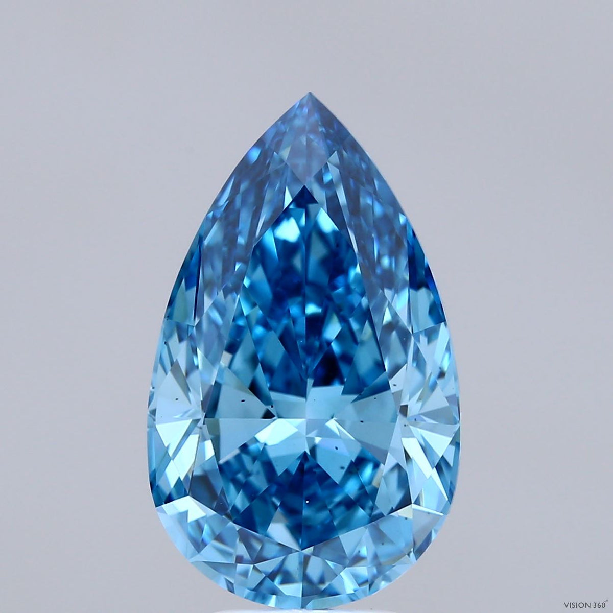 PEAR  CT Fancy Vivid Blue VS2 Lab Grown Diamond